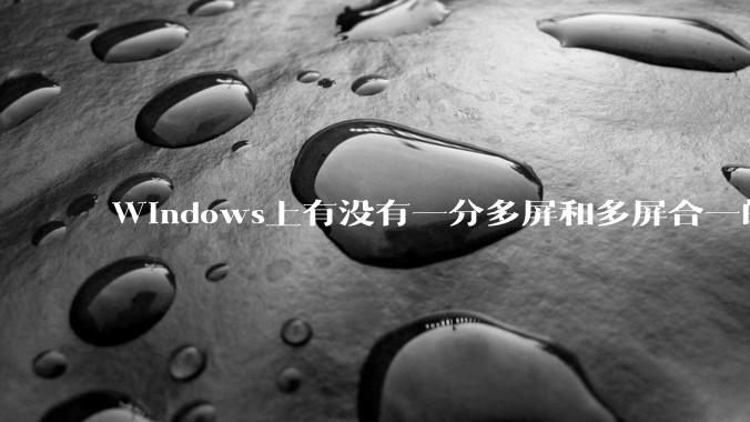 Windows上有没有一分多屏和多屏合一的软件？